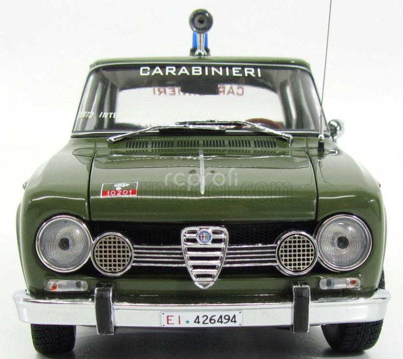 Minichamps Alfa romeo Exclusive For Italy - Giulia Super 1.6 Carabinieri (police) 1970 1:18 Zelená