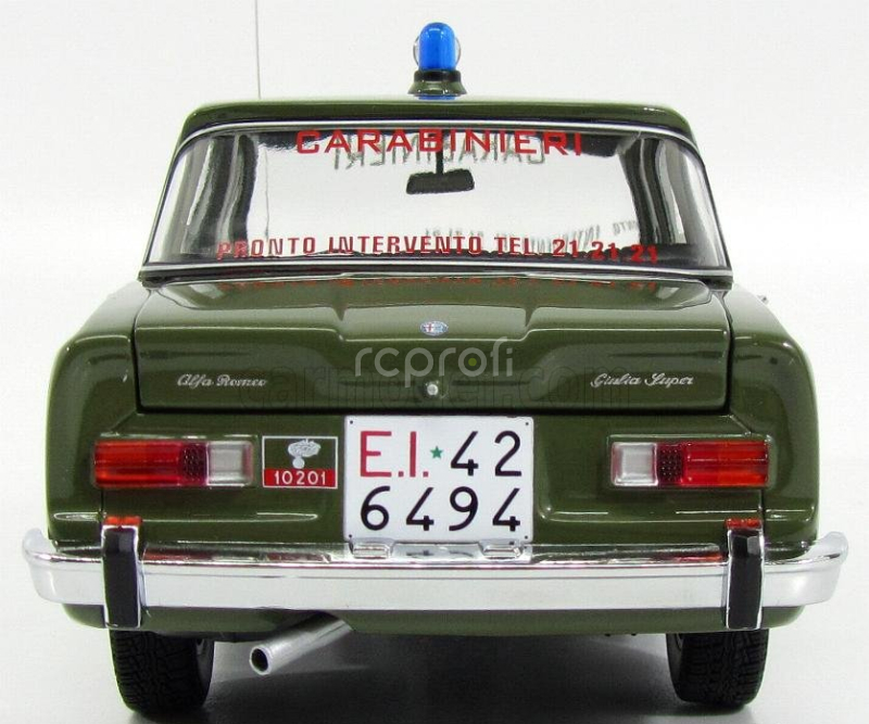 Minichamps Alfa romeo Exclusive For Italy - Giulia Super 1.6 Carabinieri (police) 1970 1:18 Zelená