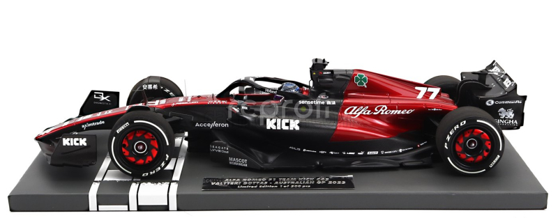 Minichamps Alfa romeo F1  C43 Team Stake N 77 Season 2023 Valtteri Bottas 1:18 Černá Červená