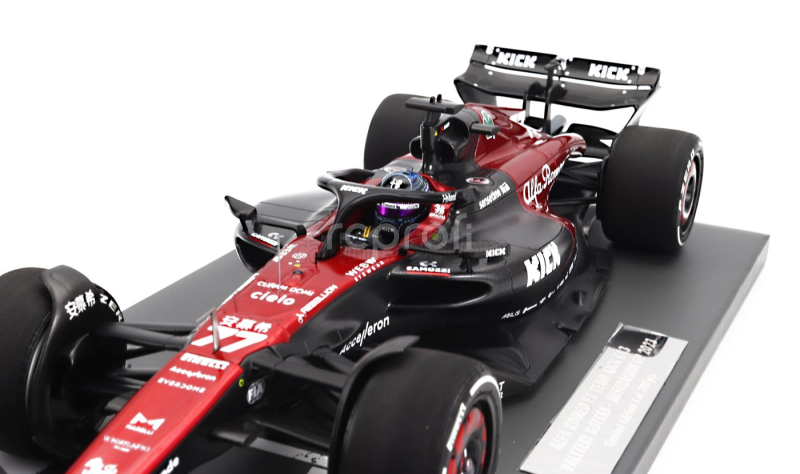 Minichamps Alfa romeo F1  C43 Team Stake N 77 Season 2023 Valtteri Bottas 1:18 Černá Červená