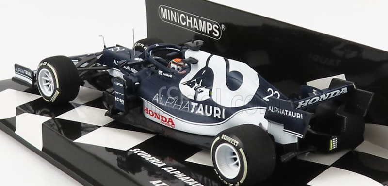 Minichamps Alpha tauri F1  At02 Honda Ra620h Team Alpha Tauri N 22 Azerbaijan Gp 2021 Yuki Tsunoda 1:43 Bílá Modrá