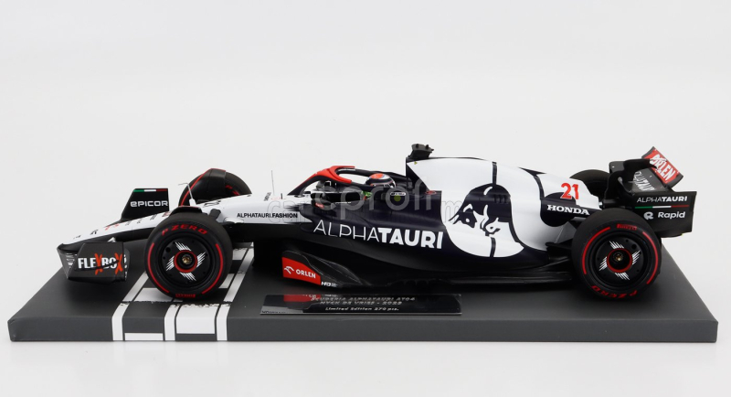 Minichamps Alpha tauri F1  At04 Team Alpha Tauri N 21 Season 2023 Nyck De Vries 1:18 Modrá Bílá