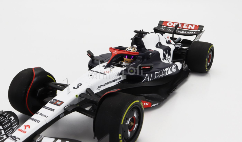 Minichamps Alpha tauri F1  At04 Team Alpha Tauri N 3 Hungarian Gp With Pit Board 2023 Daniel Ricciardo 1:18 Modrá Bílá