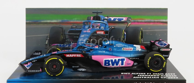 Minichamps Alpine F1 A522 Team Alpine Bwt N 14 Australian Gp 2022 Fernando Alonso 1:43 Modrá Růžová