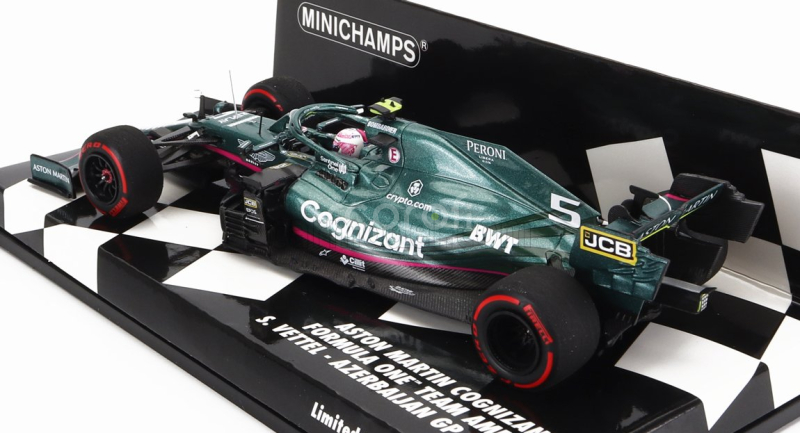 Minichamps Aston martin F1  Amr21 Mercedes M12 Eq Power+ Team Cognizant Formula One N 5 2nd Azerbaijan Gp 2021 Sebastian Vettel 1:43 Zelená