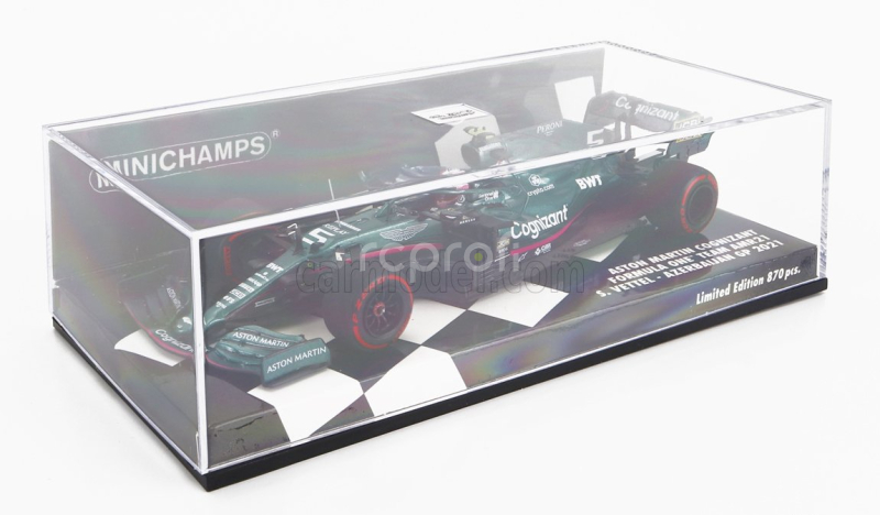 Minichamps Aston martin F1  Amr21 Mercedes M12 Eq Power+ Team Cognizant Formula One N 5 2nd Azerbaijan Gp 2021 Sebastian Vettel 1:43 Zelená