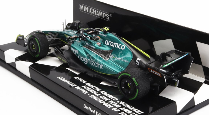 Minichamps Aston martin F1 Amr22 Team Aramco Cognizart N 5 8th Singapore Gp 2022 Sebastian Vettel 1:43 Zelená Černá