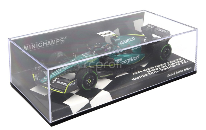 Minichamps Aston martin F1 Amr22 Team Aramco Cognizart N 5 8th Singapore Gp 2022 Sebastian Vettel 1:43 Zelená Černá