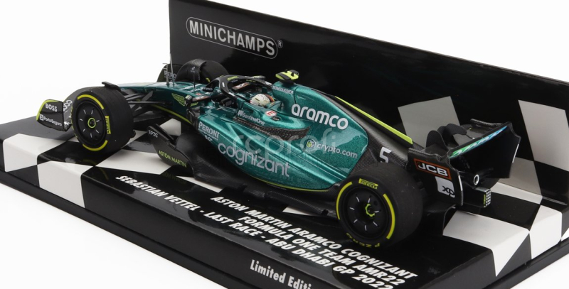Minichamps Aston martin F1 Amr22 Team Aramco Cognizart N 5 Abu Dhabi Gp Last Race 2022 Sebastian Vettel 1:43 Zelená Černá