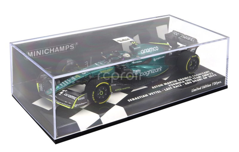 Minichamps Aston martin F1 Amr22 Team Aramco Cognizart N 5 Abu Dhabi Gp Last Race 2022 Sebastian Vettel 1:43 Zelená Černá