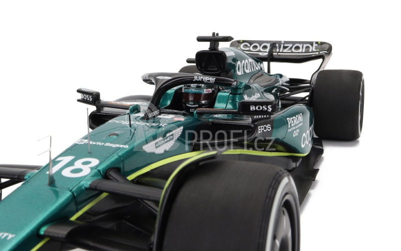 Minichamps Aston martin F1 Amr23 Team Aramco Cognizant N 18 1:18, zelená