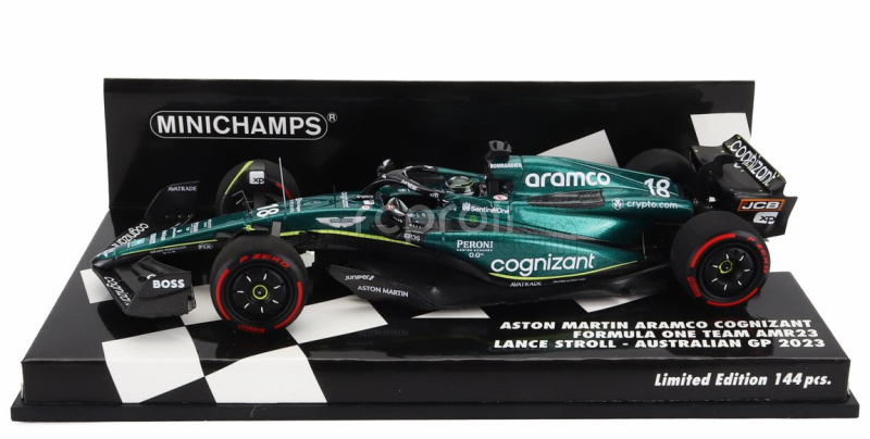 Minichamps Aston martin F1  Amr23 Team Aramco Cognizant N 18 Australian Gp 2023 Lance Stroll 1:43 Zelená