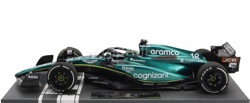 Minichamps Aston martin F1  Amr23 Team Aramco Cognizant N 18 Season 2023 Lance Stroll 1:18 Zelená