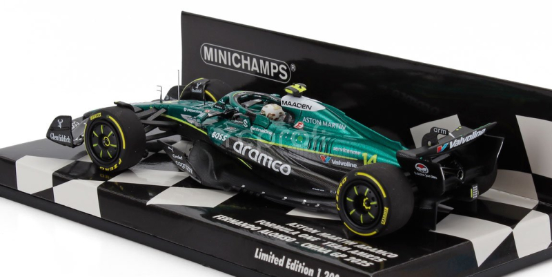 Minichamps Aston martin F1  Amr25 Team Aramco Cognizant N 14 China Gp 2025 Fernando Alonso 1:43 Zelená Černá