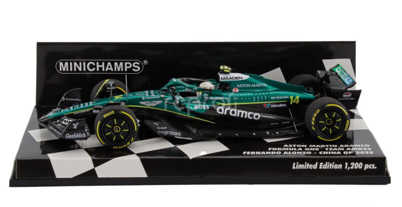 Minichamps Aston martin F1  Amr25 Team Aramco Cognizant N 14 China Gp 2025 Fernando Alonso 1:43 Zelená Černá