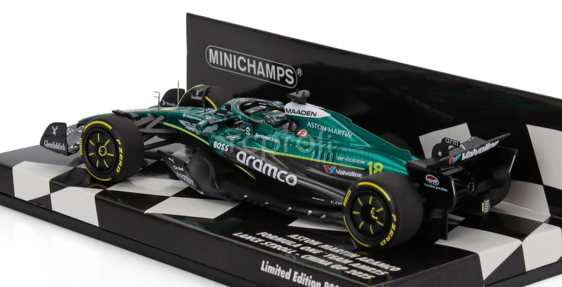 Minichamps Aston martin F1  Amr25 Team Aramco Cognizant N 18 China Gp 2025 Lance Stroll 1:43 Zelená Černá