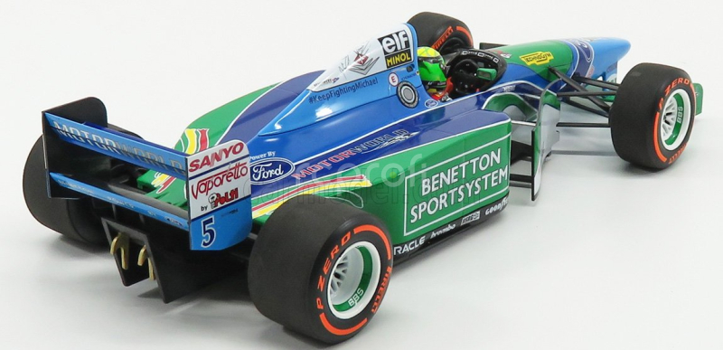 Minichamps Benetton F1  B194 Ford Mild Seven (car Of Michael Schumacher 1994 World Champion) Demonstration Run Gp Belgium Spa 2017 Mick Schumacher 1:18 Modrá Zelená