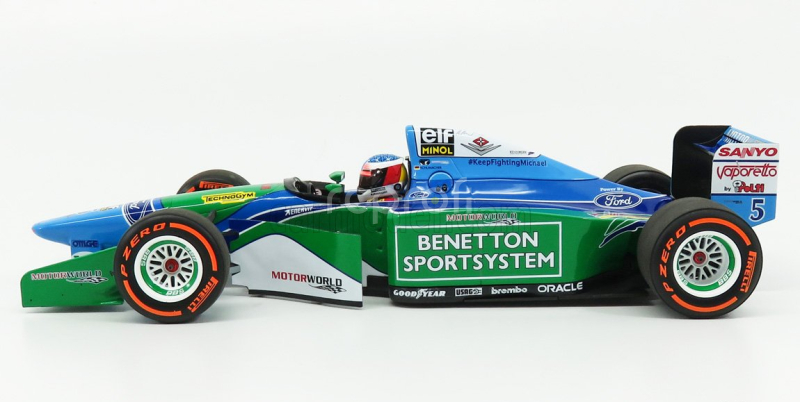 Minichamps Benetton F1  B194 Ford Mild Seven (car Of Michael Schumacher 1994 World Champion) Demonstration Run Gp Belgium Spa 2017 Mick Schumacher 1:18 Modrá Zelená