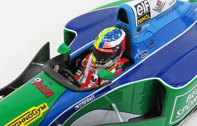 Minichamps Benetton F1  B194 Ford Mild Seven (car Of Michael Schumacher 1994 World Champion) Demonstration Run Gp Belgium Spa 2017 Mick Schumacher 1:18 Modrá Zelená