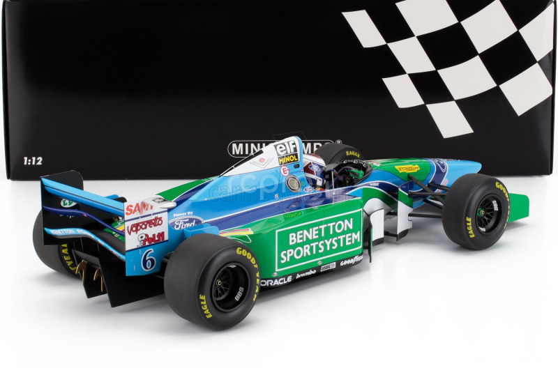 Minichamps Benetton F1  B194 Ford N 6 Australian Gp 1994 Jos Verstappen - Con Vetrina - With Showcase 1:12 Modrá Zelená