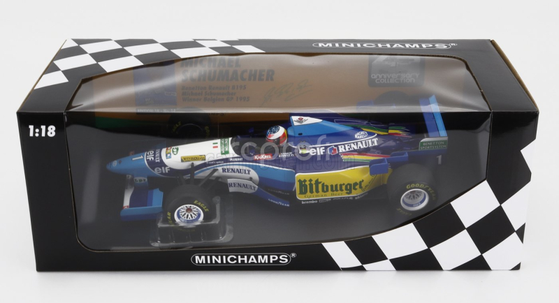 Minichamps Benetton F1 B195 Team Mild Seven Renault N 1 World Champion Winner Belgium Gp 1995 Michael Schumacher 1:18 Modrá Žlutá