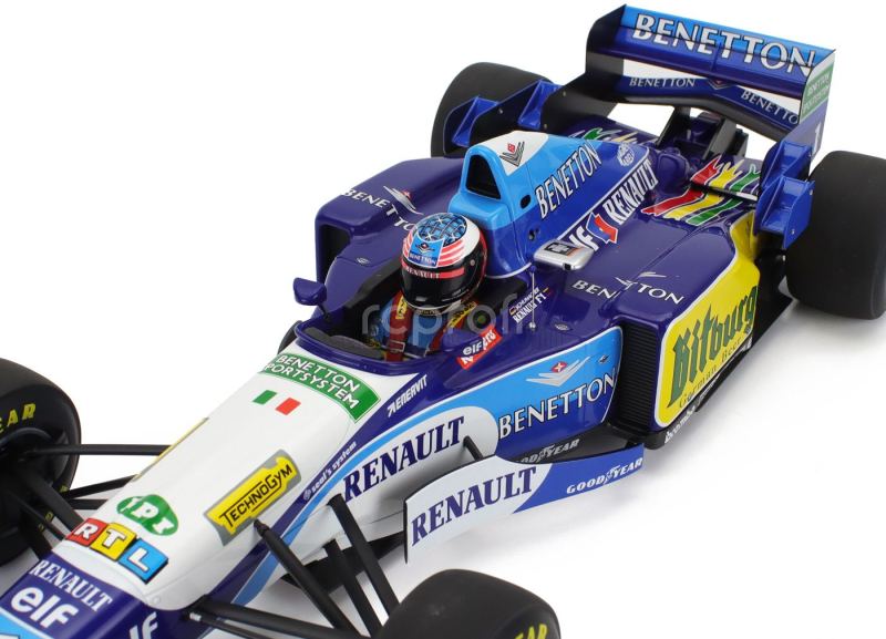 Minichamps Benetton F1  B195 Team Mild Seven Renault N 1 World Champion Winner European Gp 1995 Michael Schumacher 1:12 Modrá Žlutá