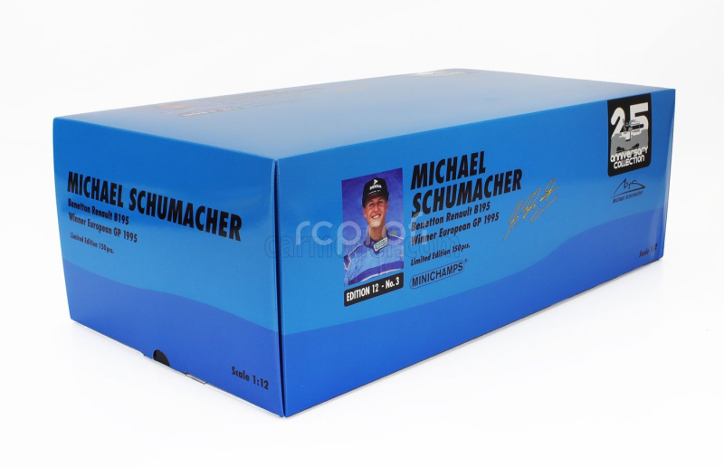 Minichamps Benetton F1  B195 Team Mild Seven Renault N 1 World Champion Winner European Gp 1995 Michael Schumacher 1:12 Modrá Žlutá