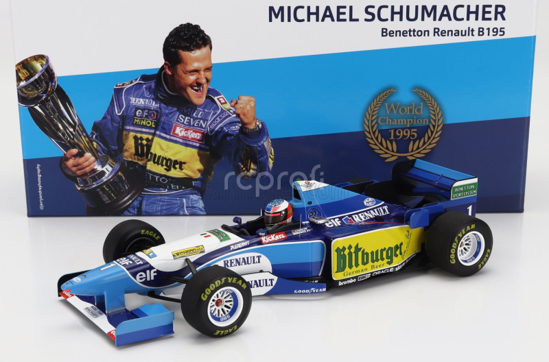 Minichamps Benetton F1  B195 Team Mild Seven Renault N 1 World Champion Winner Pacific Gp 1995 Michael Schumacher 1:18 Modrá Žlutá