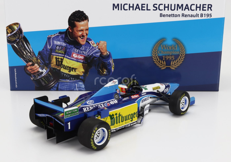Minichamps Benetton F1  B195 Team Mild Seven Renault N 1 World Champion Winner Pacific Gp 1995 Michael Schumacher 1:18 Modrá Žlutá