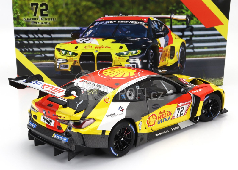 Minichamps BMW 4-series M4 Gt3 Team Bmw Junior N 72 24h Nurburgring 2023 Dan Harper - Max Hesse - Neil Verhagen 1:18 Černá Žlutá Červená