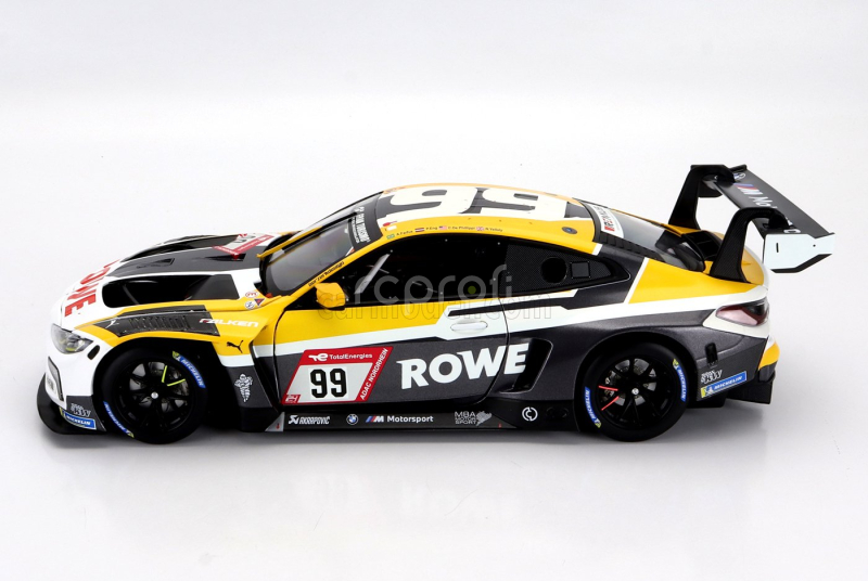 Minichamps BMW 4-series M4 Gt3 Team Rowe Racing N 99 24h Nurburgring 2023 Philipp Eng - Augusto Farfus - Connor De Philippi - Nick Yelloy 1:18 Bílá Šedá Žlutá