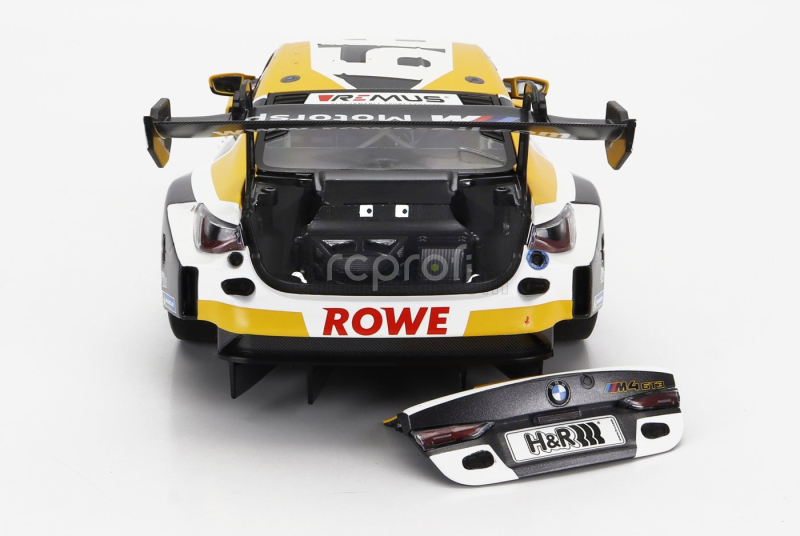 Minichamps BMW 4-series M4 Gt3 Team Rowe Racing N 99 24h Nurburgring 2023 Philipp Eng - Augusto Farfus - Connor De Philippi - Nick Yelloy 1:18 Bílá Šedá Žlutá