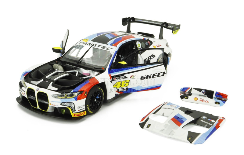 Minichamps BMW 4-series M4 Gt3 Team Wrt N 46 12h Bathurst 2024 Valentino Rossi - Maxime Martin - Raffaele Marciello 1:18 Bílá