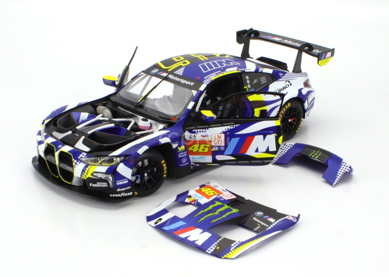 Minichamps BMW 4-series M4 Gt3 Team Wrt N 46 24h Le Mans 2024 Valentino Rossi - Maxime Martin - Ahmad Al Harthy 1:18 Modrá Bílá Černá