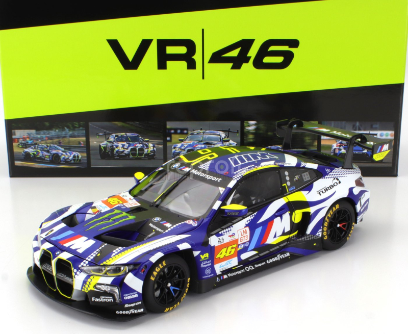 Minichamps BMW 4-series M4 Gt3 Team Wrt N 46 24h Le Mans 2024 Valentino Rossi - Maxime Martin - Ahmad Al Harthy 1:18 Modrá Bílá Černá