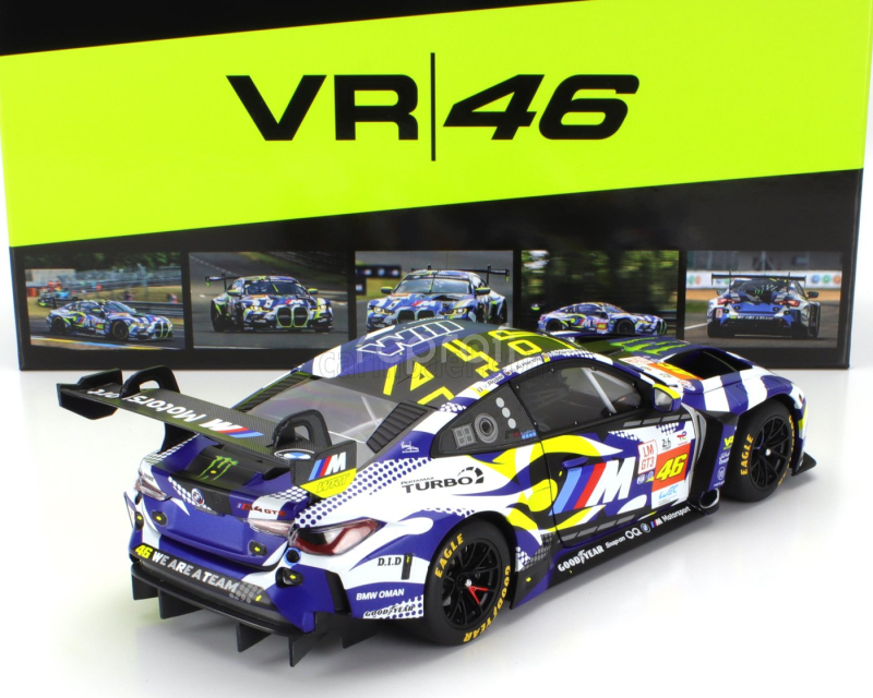 Minichamps BMW 4-series M4 Gt3 Team Wrt N 46 24h Le Mans 2024 Valentino Rossi - Maxime Martin - Ahmad Al Harthy 1:18 Modrá Bílá Černá