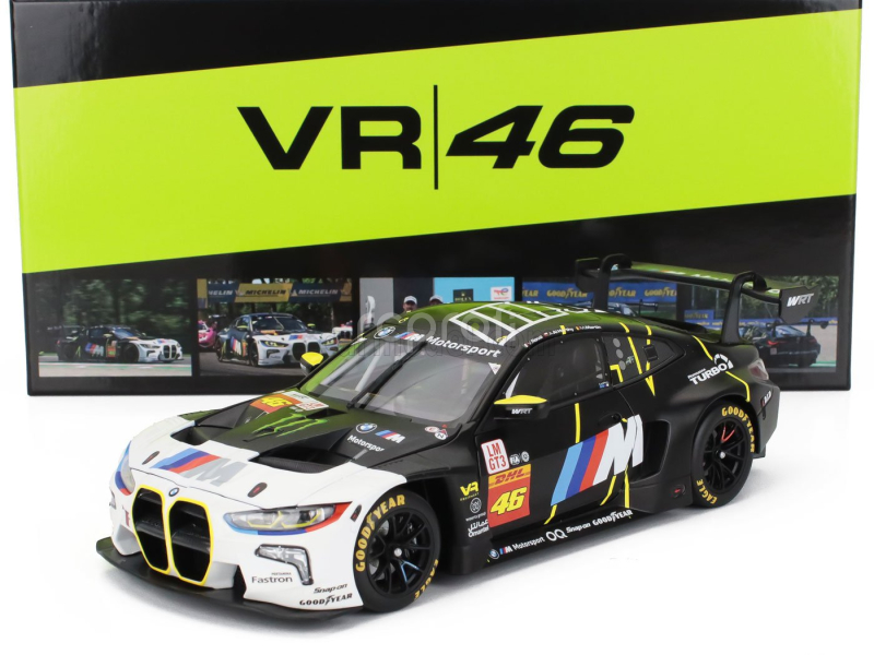 Minichamps BMW 4-series M4 Gt3 Team Wrt N 46 2nd Imola 2024 Valentino Rossi - Maxime Martin - Ahmad Al Harthy 1:18 Matná Černá Bílá