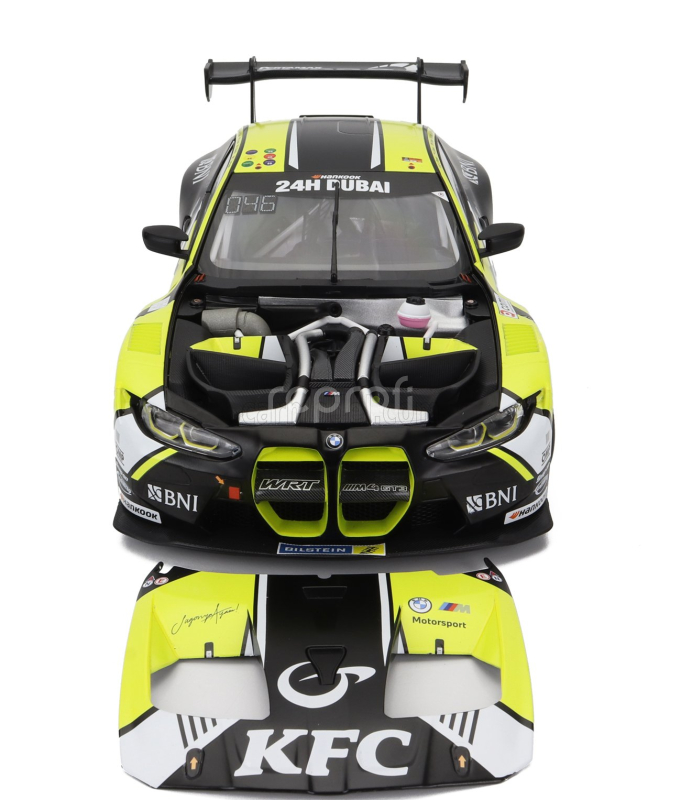 Minichamps BMW 4-series M4 Gt3 Team Wrt N 46 3rd 24h Dubai 2023 Valentino Rossi - Sean Gelael - Max Hesse - Maxime Martin - Timothy Whale 1:18 Žlutá Černá