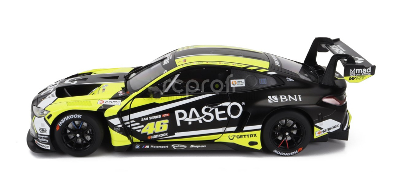 Minichamps BMW 4-series M4 Gt3 Team Wrt N 46 3rd 24h Dubai 2023 Valentino Rossi - Sean Gelael - Max Hesse - Maxime Martin - Timothy Whale 1:18 Žlutá Černá