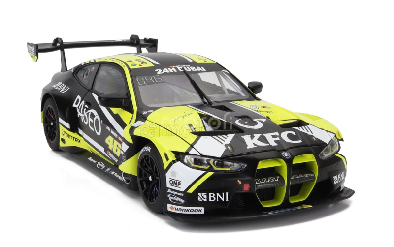 Minichamps BMW 4-series M4 Gt3 Team Wrt N 46 3rd 24h Dubai 2023 Valentino Rossi - Sean Gelael - Max Hesse - Maxime Martin - Timothy Whale 1:18 Žlutá Černá