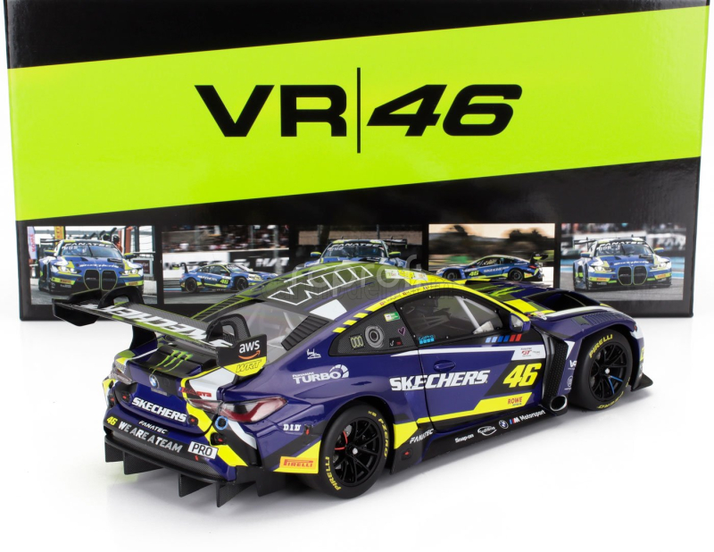 Minichamps BMW 4-series M4 Gt3 Team Wrt N 46 4h Le Castellet 2024 Valentino Rossi - Maxime Martin - Raffaele Marciello 1:18 Modrá Žlutá Černá