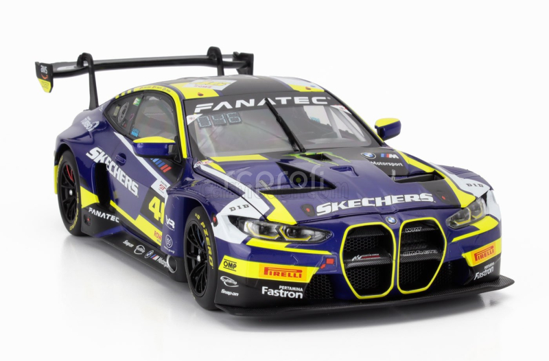 Minichamps BMW 4-series M4 Gt3 Team Wrt N 46 4h Le Castellet 2024 Valentino Rossi - Maxime Martin - Raffaele Marciello 1:18 Modrá Žlutá Černá