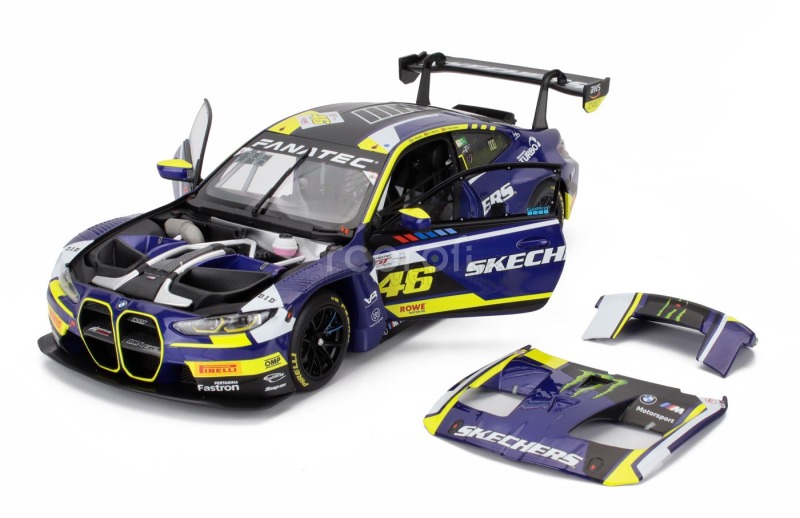 Minichamps BMW 4-series M4 Gt3 Team Wrt N 46 4h Le Castellet 2024 Valentino Rossi - Maxime Martin - Raffaele Marciello 1:18 Modrá Žlutá Černá