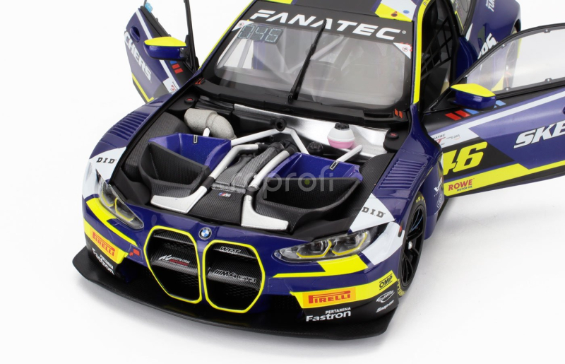 Minichamps BMW 4-series M4 Gt3 Team Wrt N 46 4h Le Castellet 2024 Valentino Rossi - Maxime Martin - Raffaele Marciello 1:18 Modrá Žlutá Černá