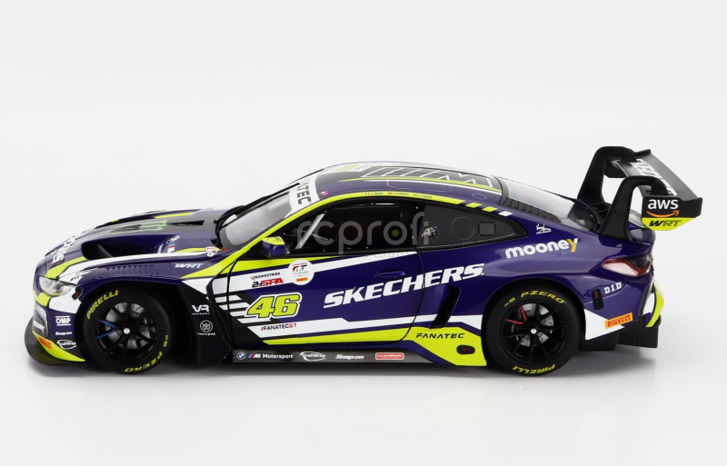 Minichamps BMW 4-series M4 Gt3 Team Wrt N 46 6th 24h Spa 2023 Valentino Rossi - Augusto Farfus - Maxime Martin 1:18 Fialová Žlutá Černá