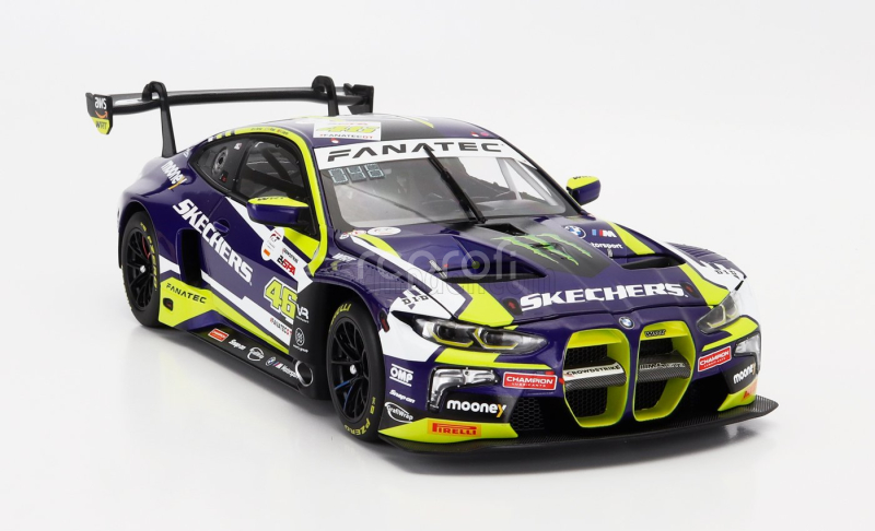 Minichamps BMW 4-series M4 Gt3 Team Wrt N 46 6th 24h Spa 2023 Valentino Rossi - Augusto Farfus - Maxime Martin 1:18 Fialová Žlutá Černá