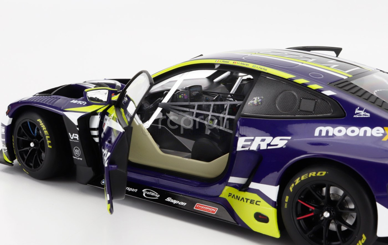 Minichamps BMW 4-series M4 Gt3 Team Wrt N 46 6th 24h Spa 2023 Valentino Rossi - Augusto Farfus - Maxime Martin 1:18 Fialová Žlutá Černá