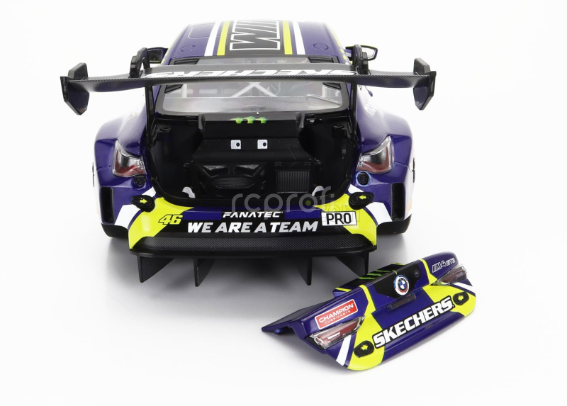 Minichamps BMW 4-series M4 Gt3 Team Wrt N 46 (first Podium) 2nd Race 2 Fanatec Gt World Challenge Europe Brands Hatch 2023 - Valentino Rossi - Maxime Martin 1:18 Fialová Žlutá Černá