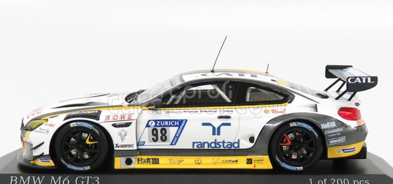 Minichamps BMW 6-series M6 Gt3 Team Rowe Racing N 98 24h Nurburgring 2018 N.catsburg - R.westbrook - J.edwards - T.blomqvist 1:43 Bílá Žlutá