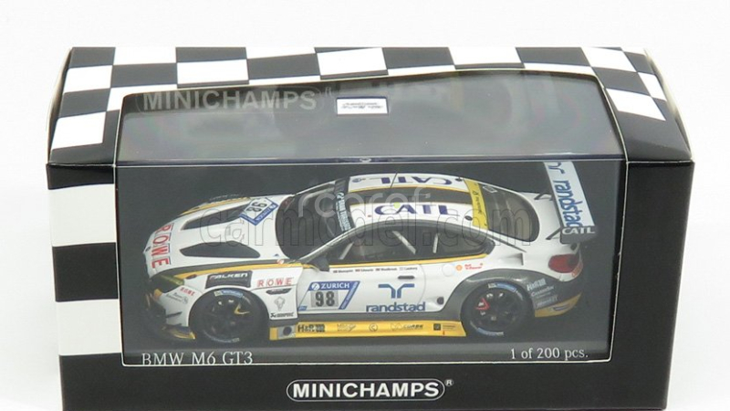 Minichamps BMW 6-series M6 Gt3 Team Rowe Racing N 98 24h Nurburgring 2018 N.catsburg - R.westbrook - J.edwards - T.blomqvist 1:43 Bílá Žlutá